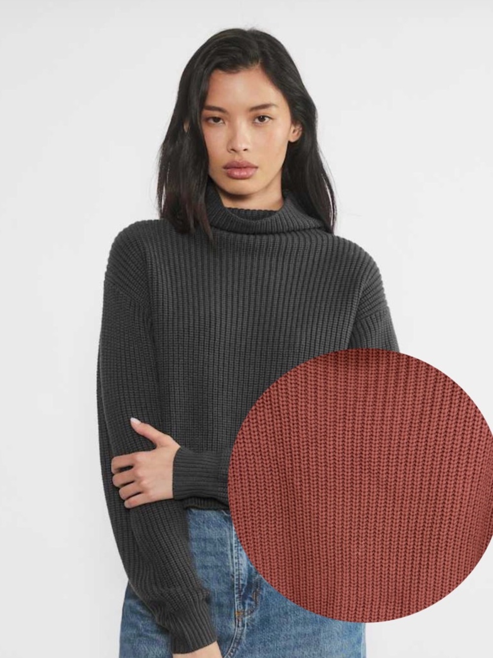 Aritzia Wilfred Montpellier Merino Wool Waist Turtleneck